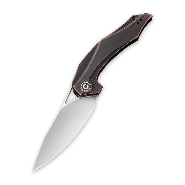 Plethiros Liner Lock Knife Black Hand Rubbed Copper Handle (3.45'' Satin 154CM) C904D