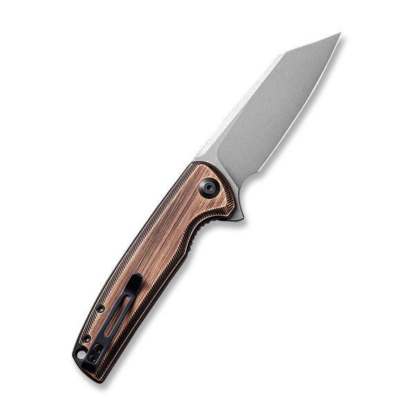 Brigand Flipper Knife Black Hand Rubbed Copper Handle (3.46” Gray Stonewashed 154CM) C909D