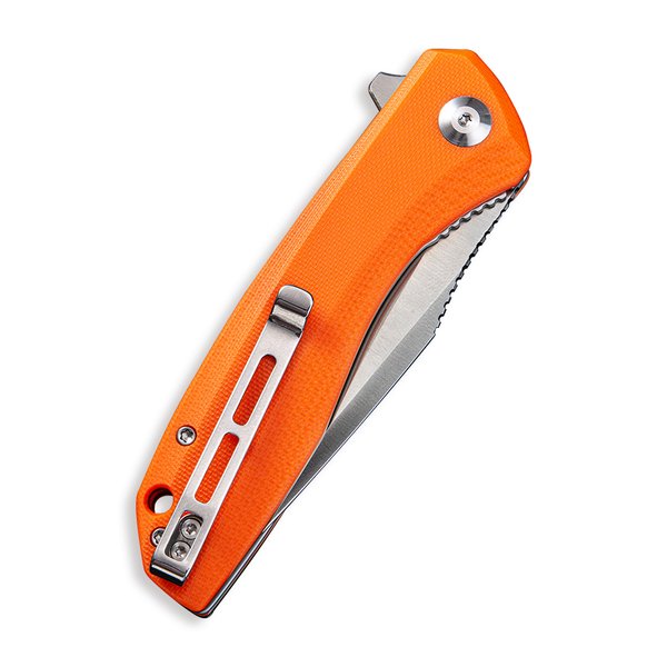 Baklash Flipper Knife Orange G10 Handle (3.5'' Satin 9Cr18MoV) C801G