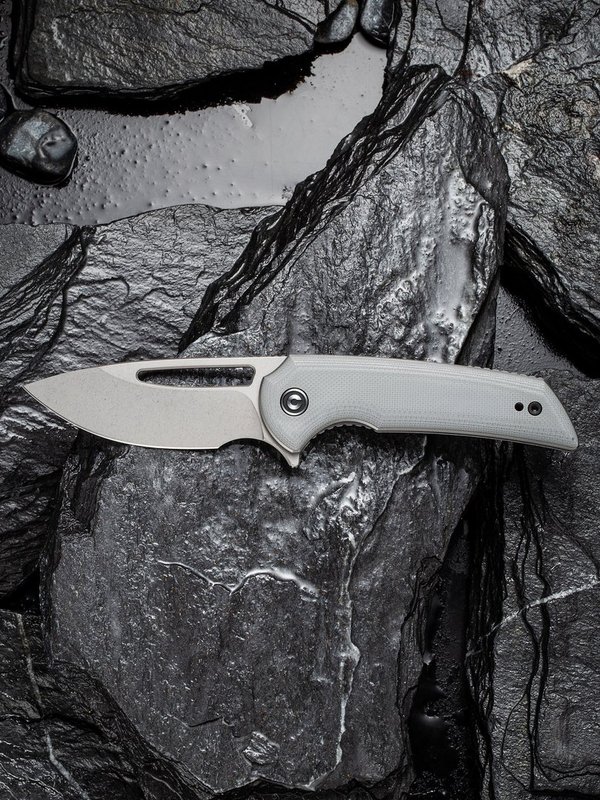Odium Flipper Knife Gray G10 Handle (2.65" Stonewashed D2) C 2010A