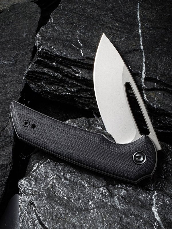 Odium Flipper Knife Black G10 Handle (2.65" Stonewashed D2) C 2010D