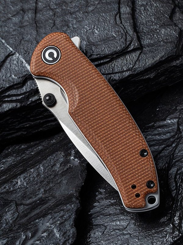 Pintail Flipper Knife Brown Micarta Handle (2.98" Satin Finished CPM S35VN) C 2020A