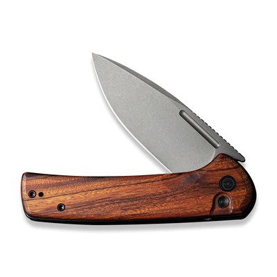 CIVIVI Conspirator Flipper And Button Lock Knife Wood Handle (3.48" Nitro-V Blade) - C21006-3