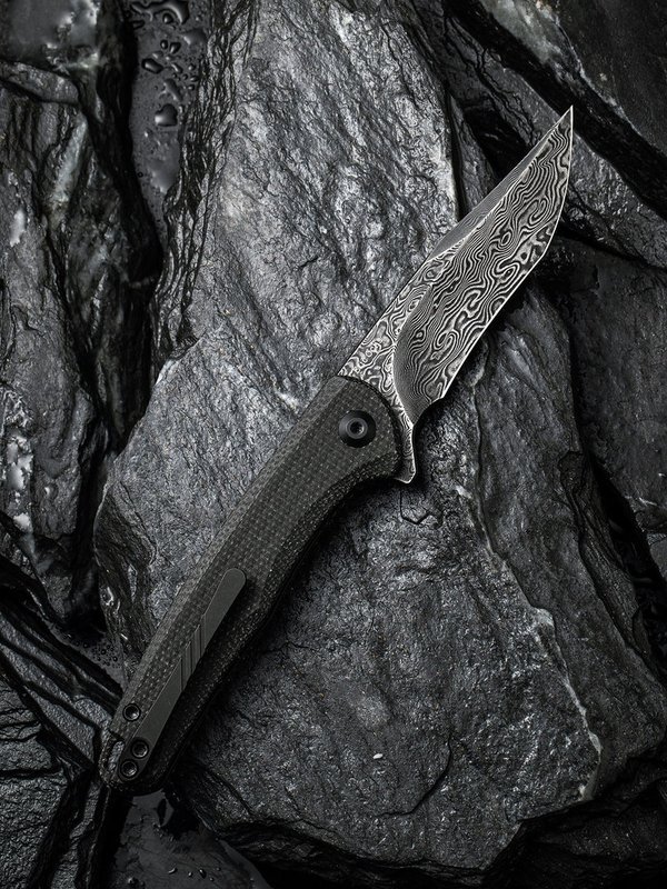 CIVIVI Mini Sandbar Flipper Knife Micarta Handle (2.95" Damascus Blade) - C20011-DS1