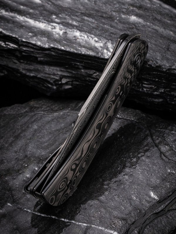 CIVIVI Appalachian Drifter II Front Flipper Knife Carbon Fiber Handle (2.96" Damascus)-C19010C-DS3